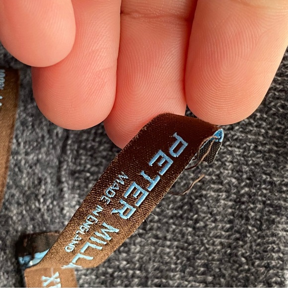 Peter Millar 100% Merino Wool Full-Zip Sweater Men XL Grey Elbow Patch Preppy - Picture 10 of 16